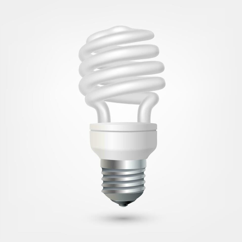 fluoreszierend Energie Speichern Licht Birne, Vektor Illustration