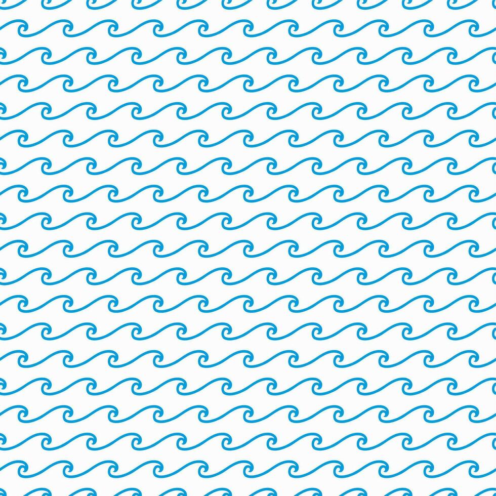 Meer und Ozean Blau Wellen nahtlos wellig Muster vektor