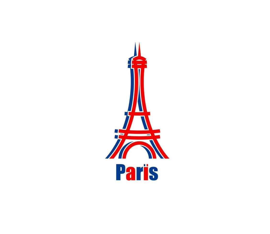 Paris Eiffel Turm Symbol, Französisch Stadt Reise Touren vektor