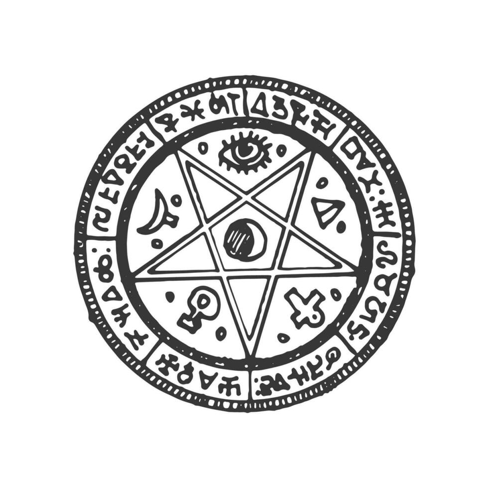 pentagram stjärna helig mystiker ockult talisman tecken vektor