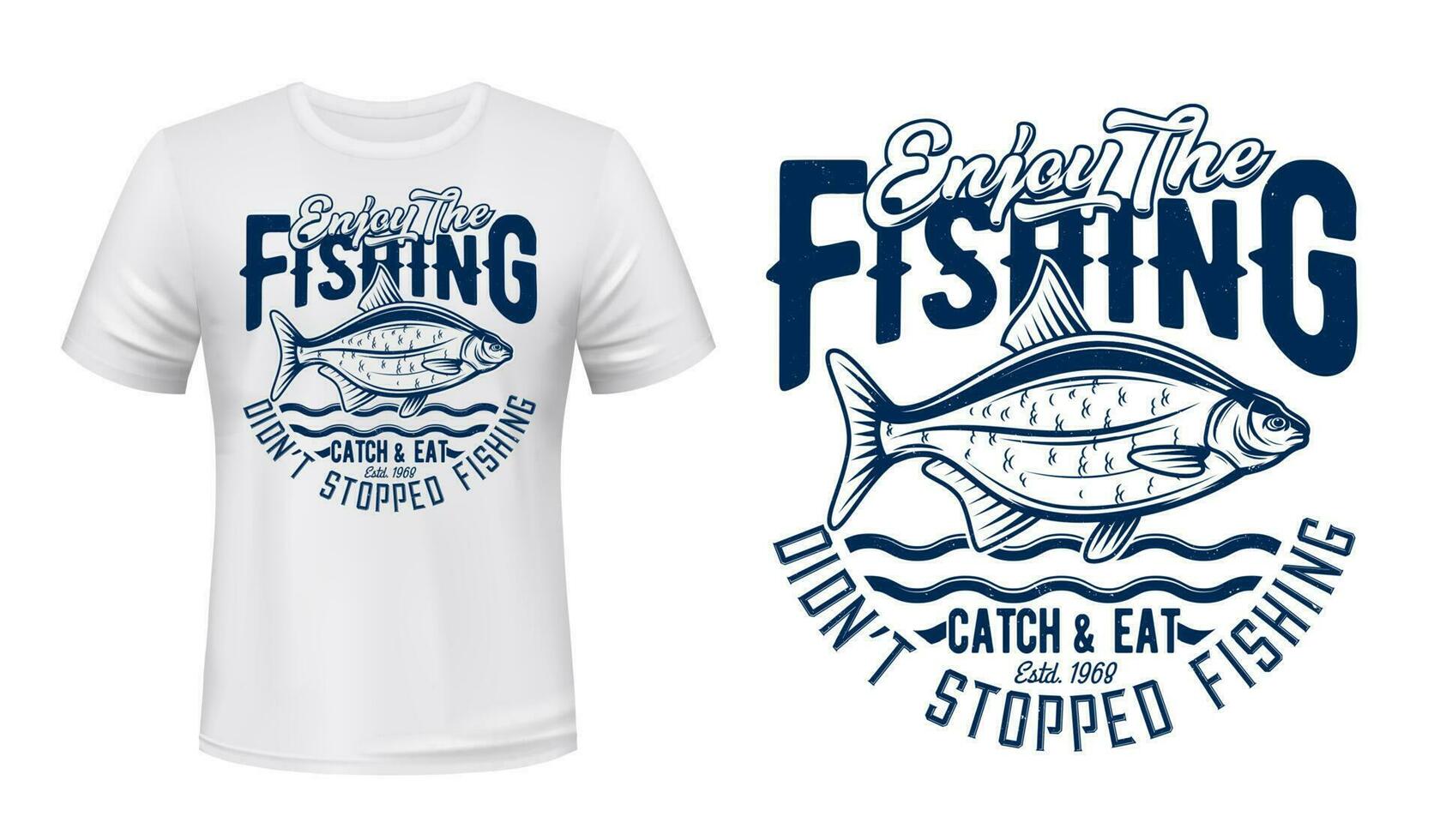 Karausche Fisch T-Shirt drucken, Angeln Sport vektor