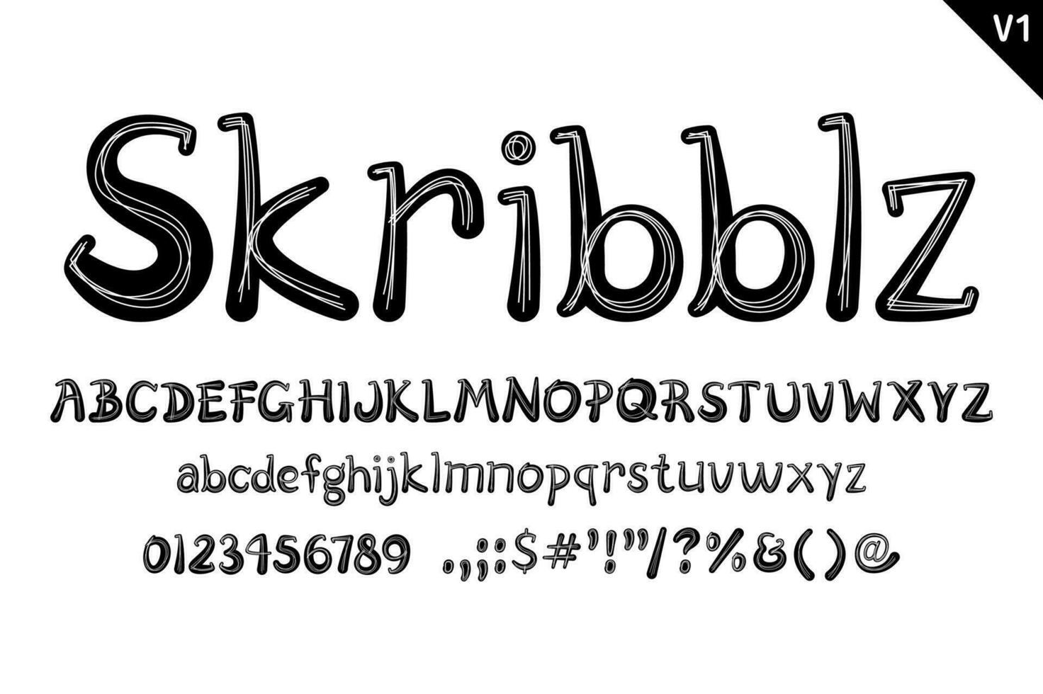 handgemacht skribblz Briefe. Farbe kreativ Kunst typografisch Design vektor