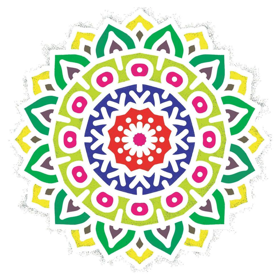 bunt Schablone Mandala mit abstrakt Blume Ornament vektor