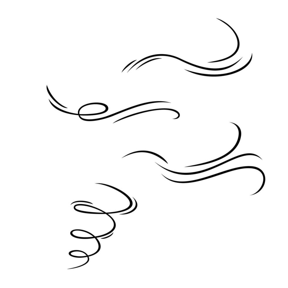 Wind Schlag Symbol Design. Gliederung Luft fließen Zeichen und Symbol. vektor
