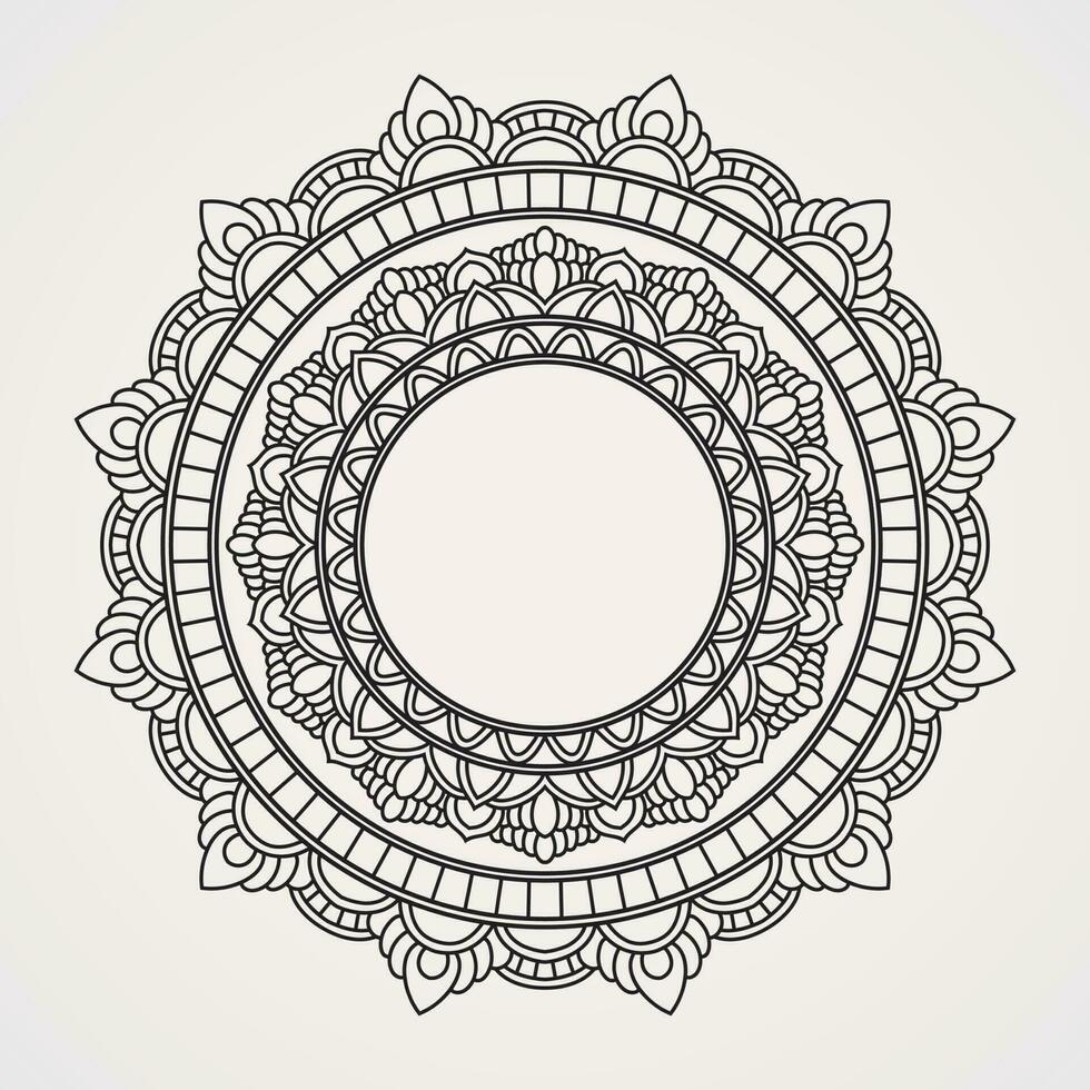 cirkulär mandala ram för henna, tatueringar, färg böcker och Foto . islam, hindu, buddha, Indien, Pakistan, kinesiska, arab vektor
