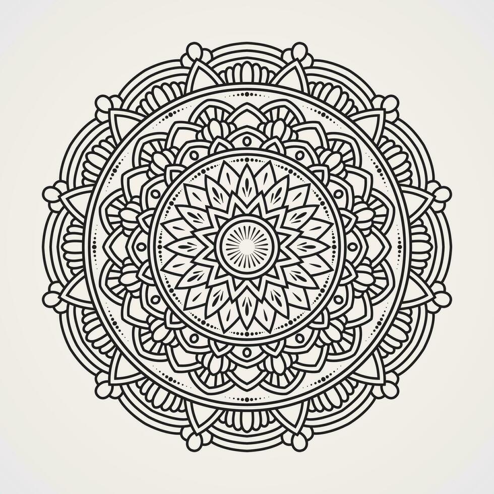 kreisförmig Dekoration mit ein Mischung von Blumen- Ornamente. geeignet zum Henna, Tätowierungen, Färbung Bücher. Islam, Hindu, Buddha, Indien, Pakistan, Chinesisch, arabisch vektor
