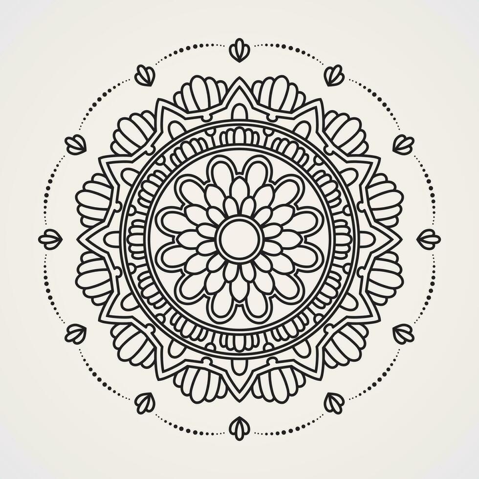 Mandala Blumen mit Ornamente. dekorativ Elemente. geeignet zum Henna, Tätowierungen, Färbung Bücher vektor