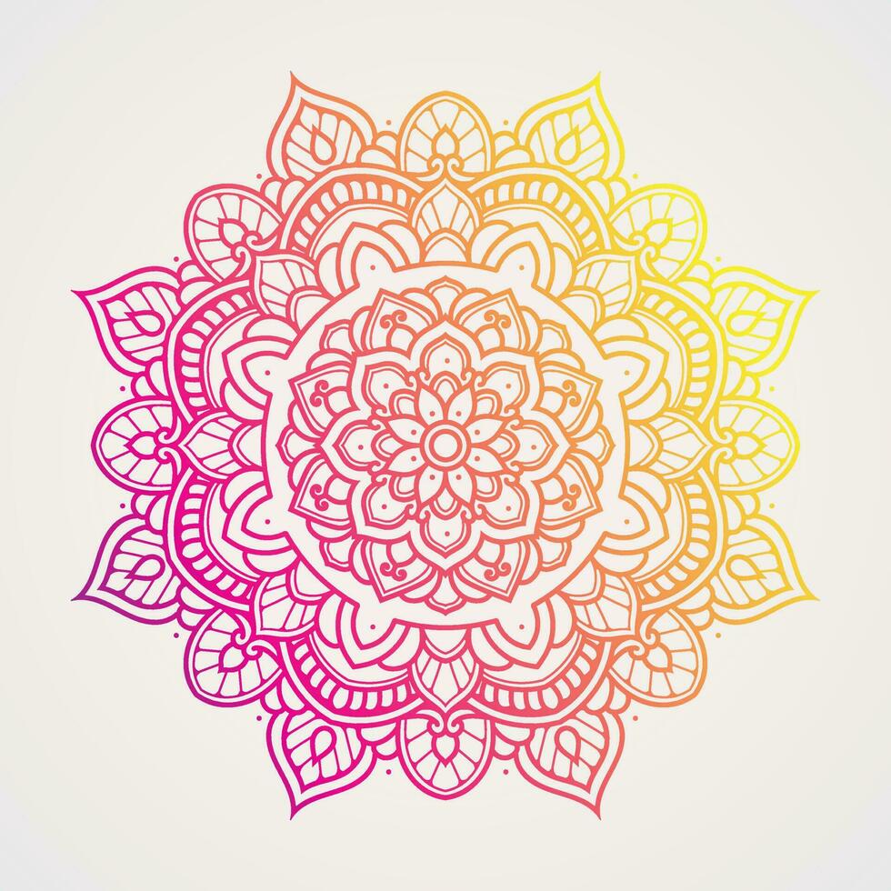 Zier Mandala mit lila und Gelb Farbe Kombination . geeignet zum Henna, Tätowierungen, Fotos, Färbung Bücher. Islam, Hindu, Buddha, Indien, Pakistan, Chinesisch, arabisch vektor
