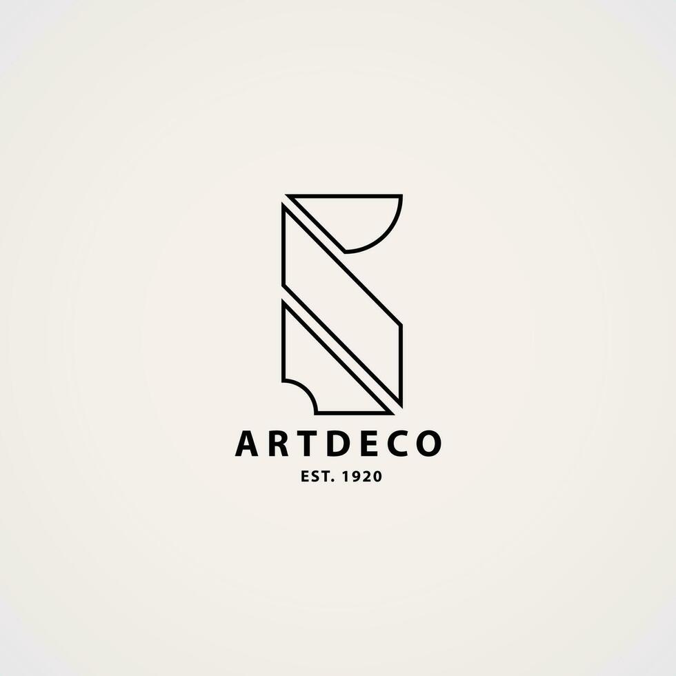 geometri logotyp med konst deco stil tändstickor vektor