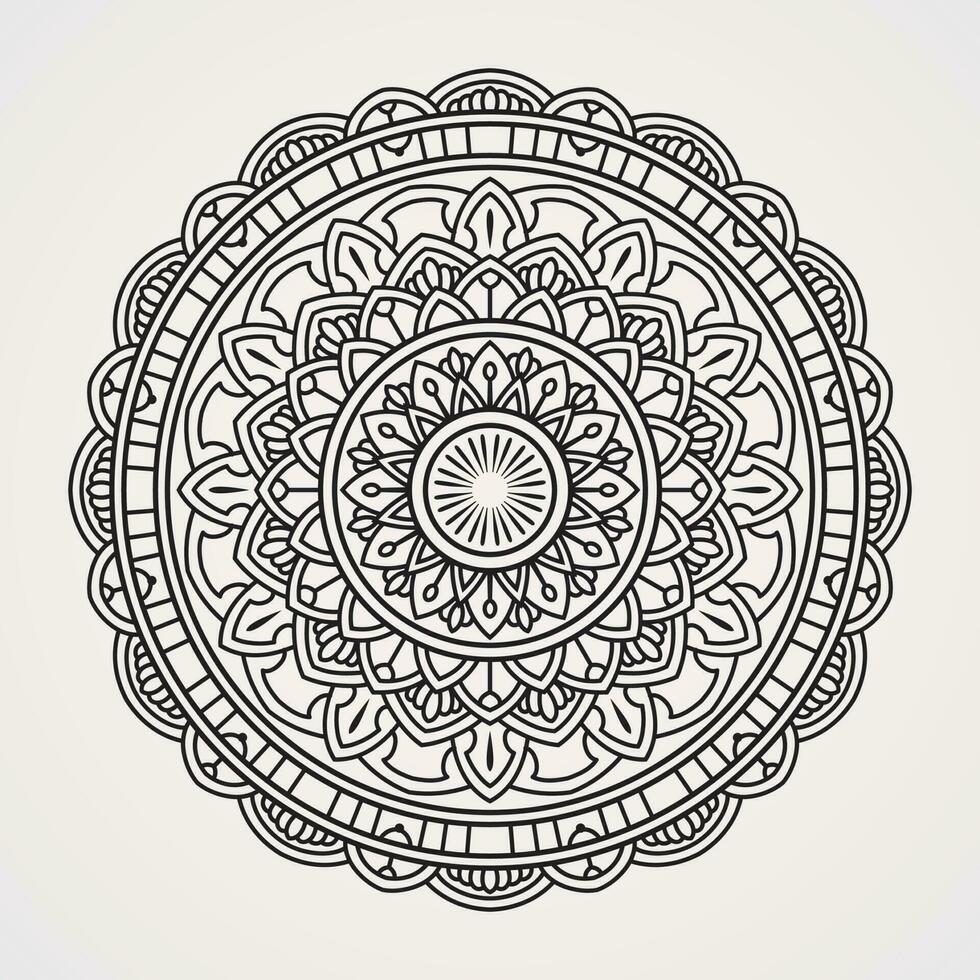 cirkulär blomma mandala med olika dekorationer. lämplig för henna, tatueringar, färg böcker. islam, hindu, buddha, Indien, Pakistan, kinesiska, arab vektor