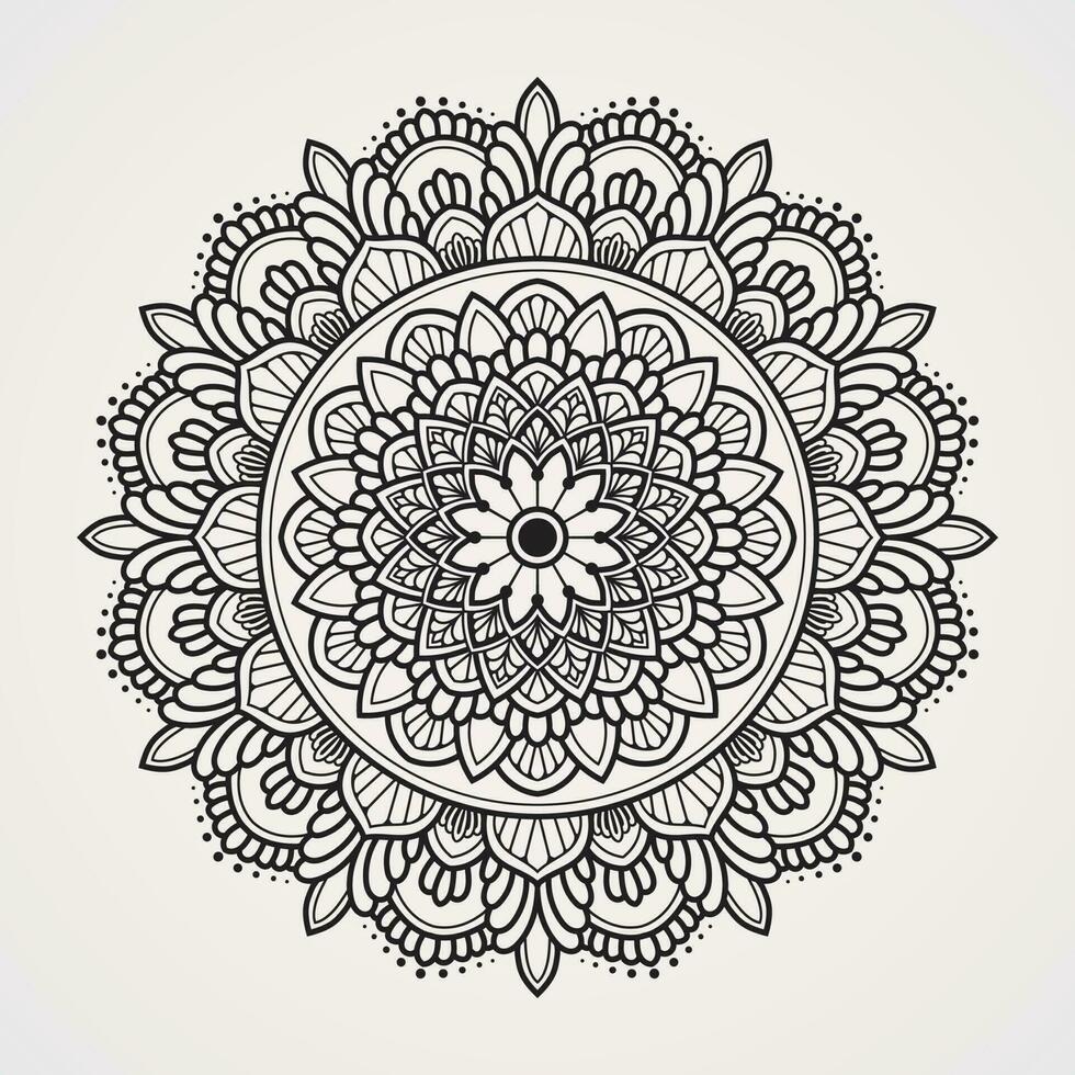 Blume Mandalas mit symmetrisch Eingliederung von kreisförmig Ornamente. geeignet zum Henna, Tätowierungen, Färbung Bücher vektor