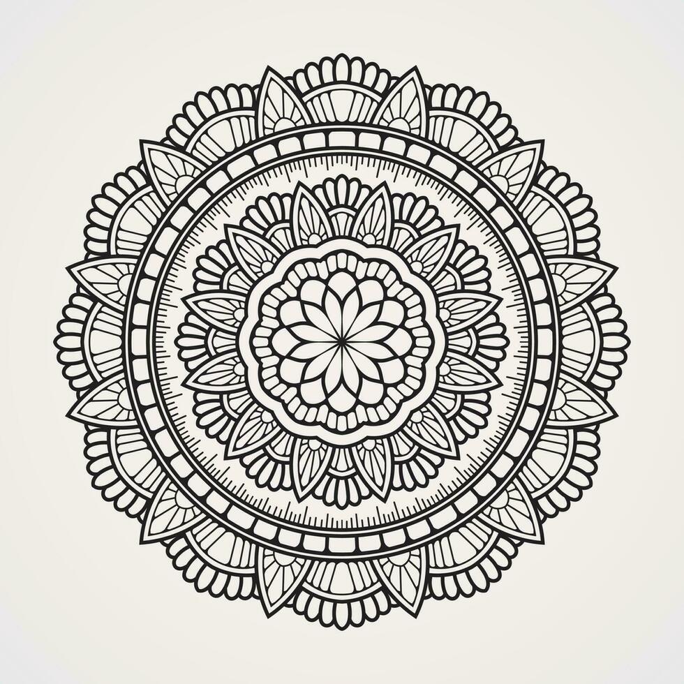 mandala mönster med blomma arrangemang och kombination av geometrisk former. islam hindu buddist Indien pakistan kinesisk arab vektor
