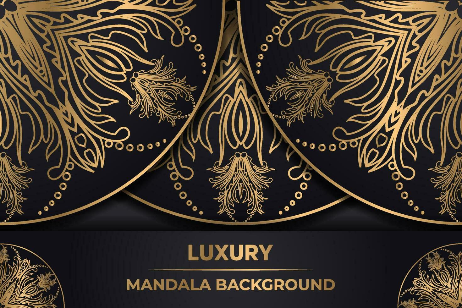 Luxus Zier Mandala Hintergrund Besondere Design im glänzend golden Farbe, Hochzeit Einladung Karte Design mit golden Mandala und abstrakt Muster vektor