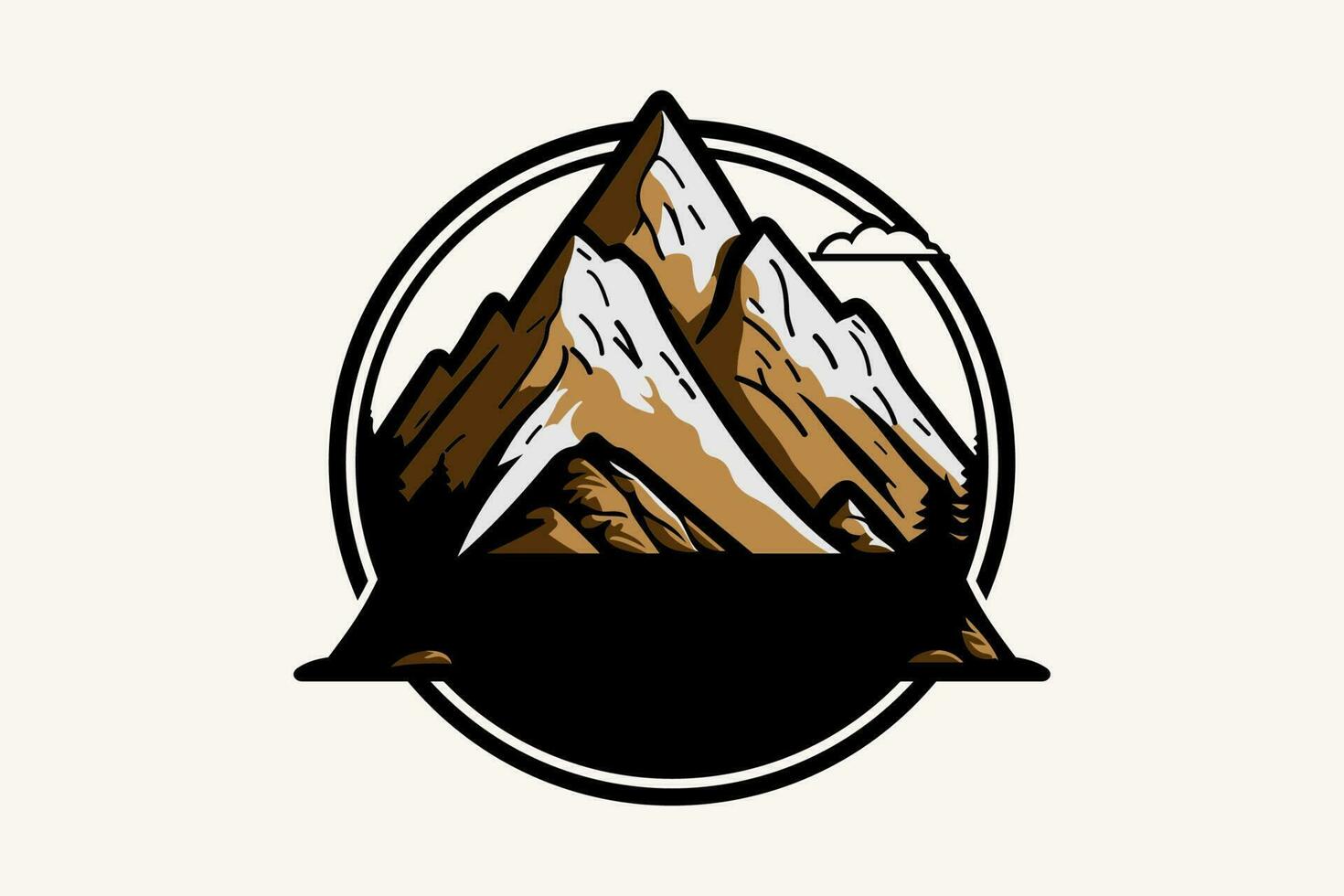 Berg Symbol zum Abenteuer und draussen Jahrgang Logo Vorlage, Abzeichen oder Emblem Stil vektor