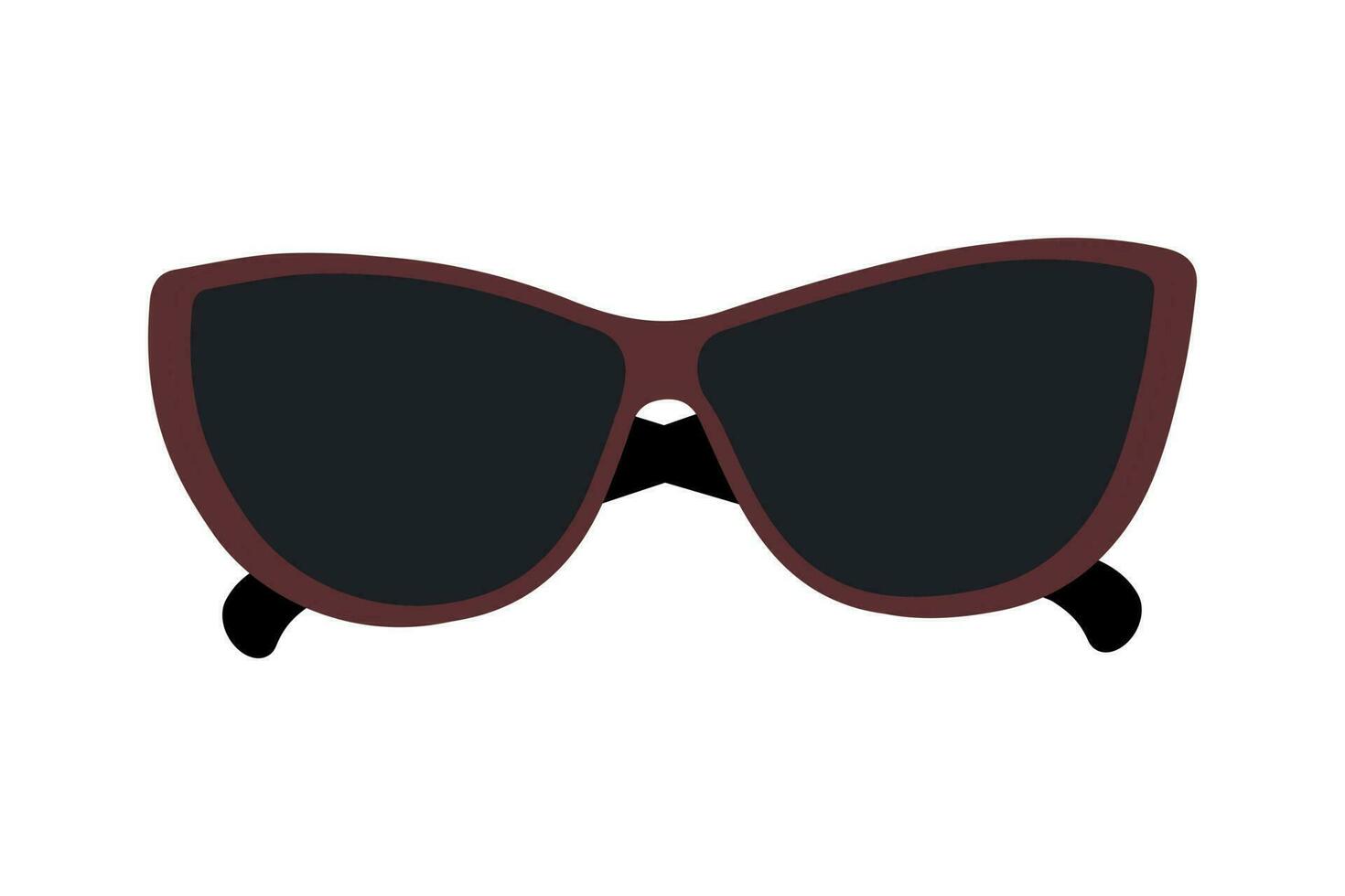 abstrakt Bild von Sonnenbrille mit dunkel Linsen im braun rahmen. Hallo Sommer. Sonnenbrille Tag. Vektor. vektor