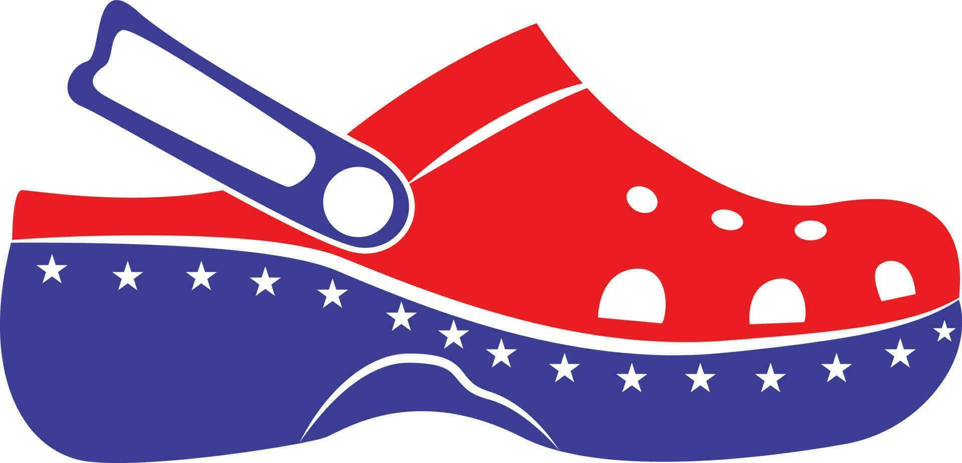 glida på sudd sandaler element 4:e oberoende dag flagga USA stil vektor