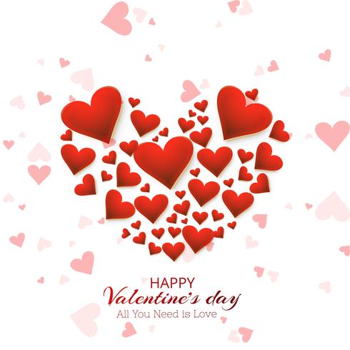 Schönes Herz Valentinstag Kartendesign vektor