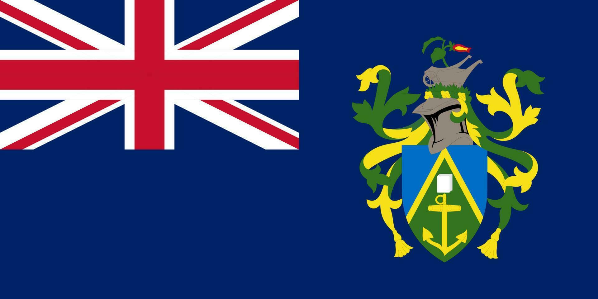 pitcairn islands flagga, officiella färger och proportioner. vektor illustration.