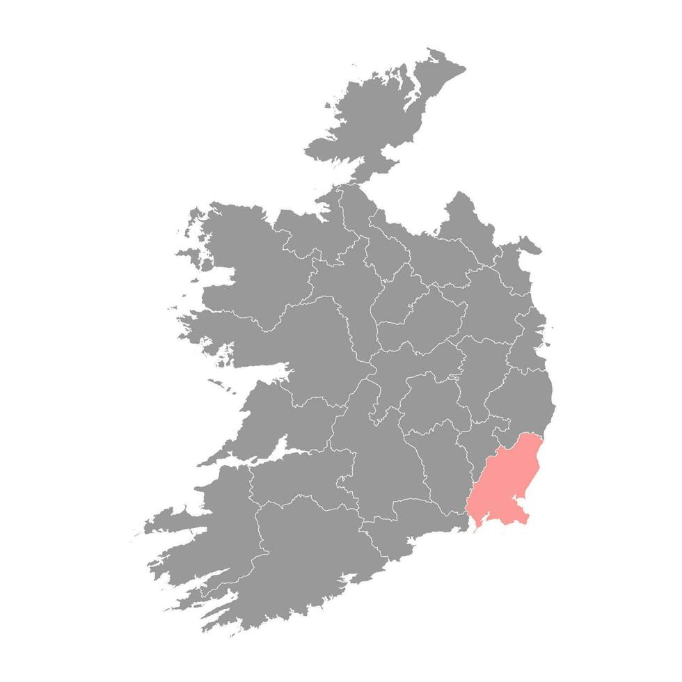 Bezirk Wexford Karte, administrative Landkreise von Irland. Vektor Illustration.