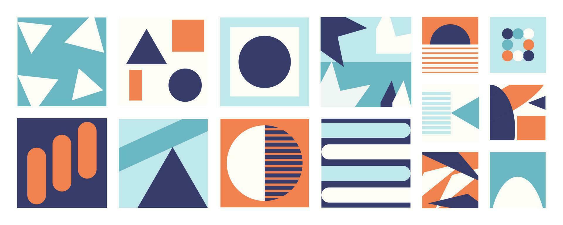 uppsättning av geometrisk mönster element i 70s stil. retro häftig abstrakt samling av vibrerande färgrik former, cirklar, polygon. modern trendig illustration design för omslag, tyg, affisch, vägg konst. vektor