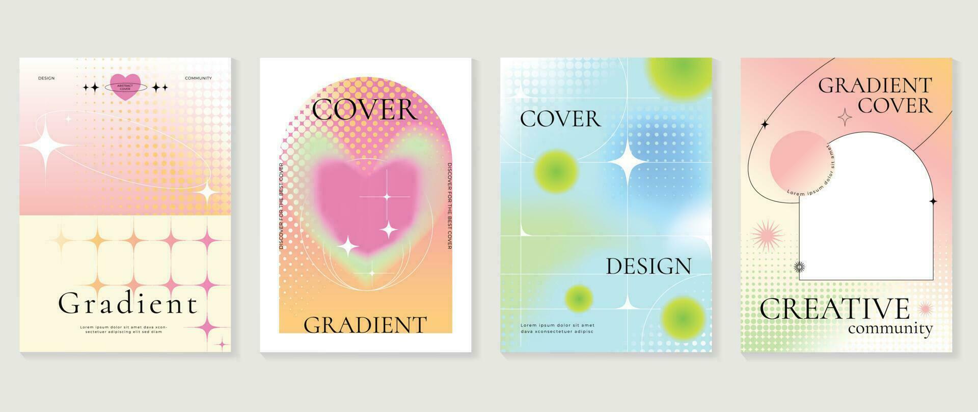 Flüssigkeit Gradient Hintergrund Vektor. süß und minimal Stil Plakate mit bunt, geometrisch Formen, Halbton und Flüssigkeit Farbe. modern Hintergrund Design zum Sozial Medien, Idol Poster, Banner, Flyer. vektor