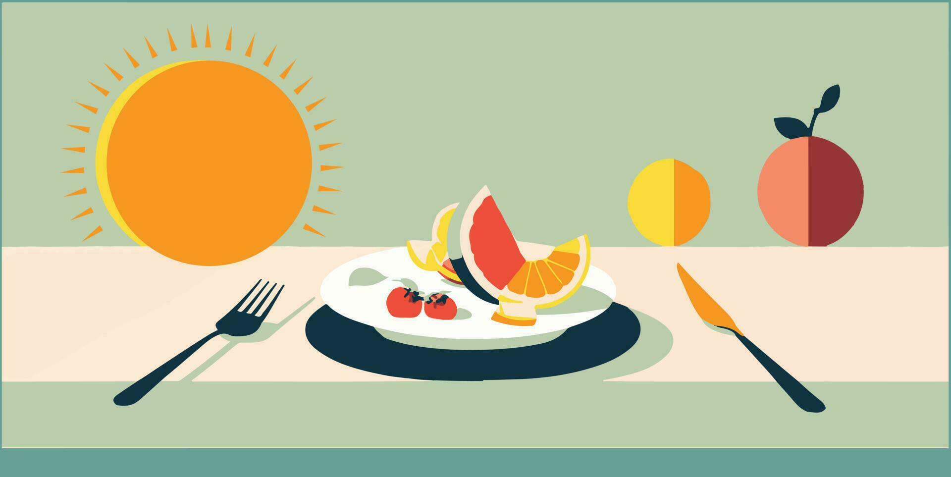en sommar mat platt vektor illustration.