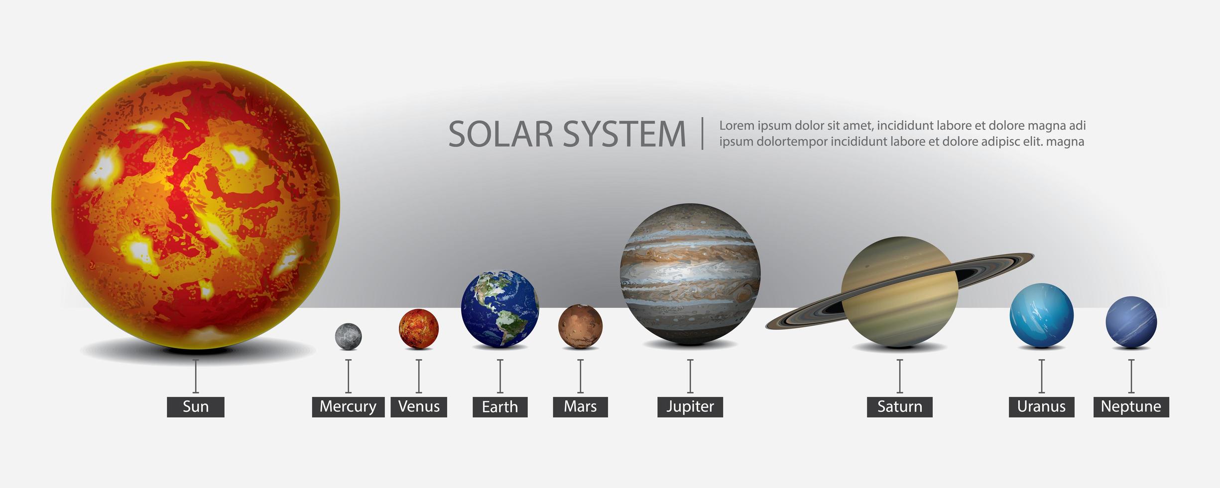 solsystem av våra planeter vektorillustration vektor