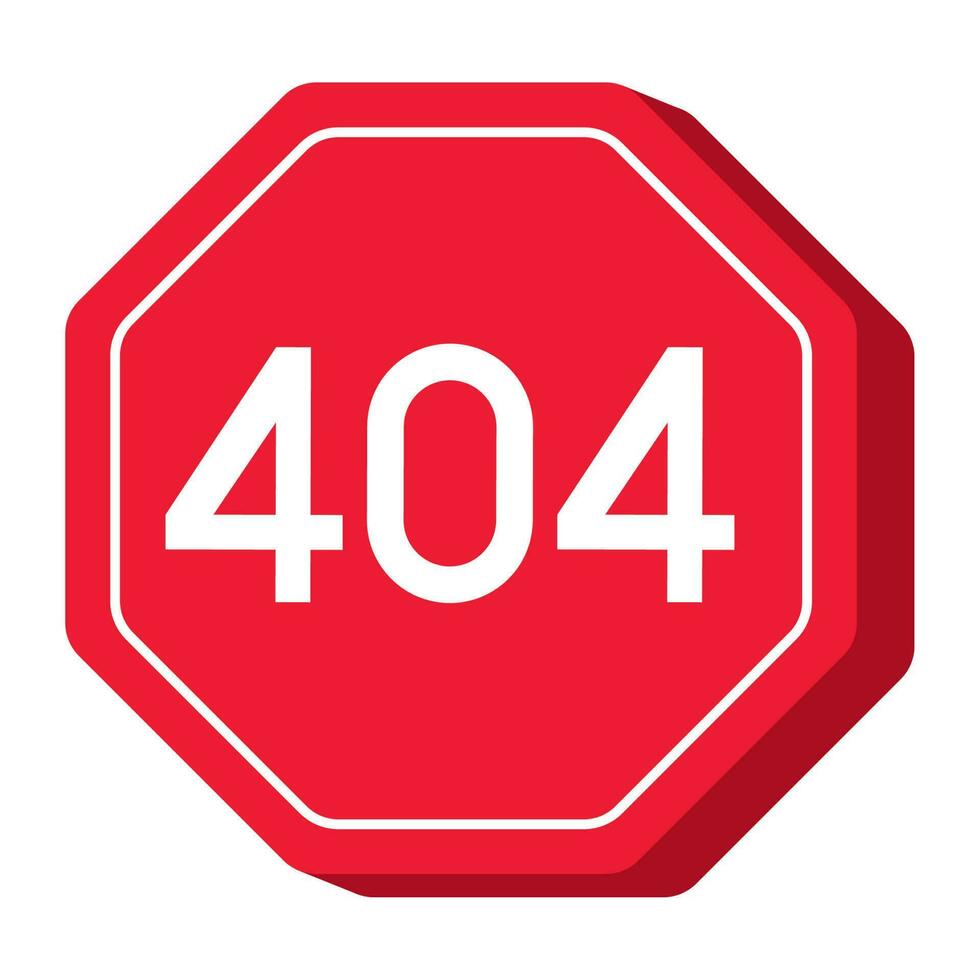 isolerat tech fel 404 tecken ikon vektor