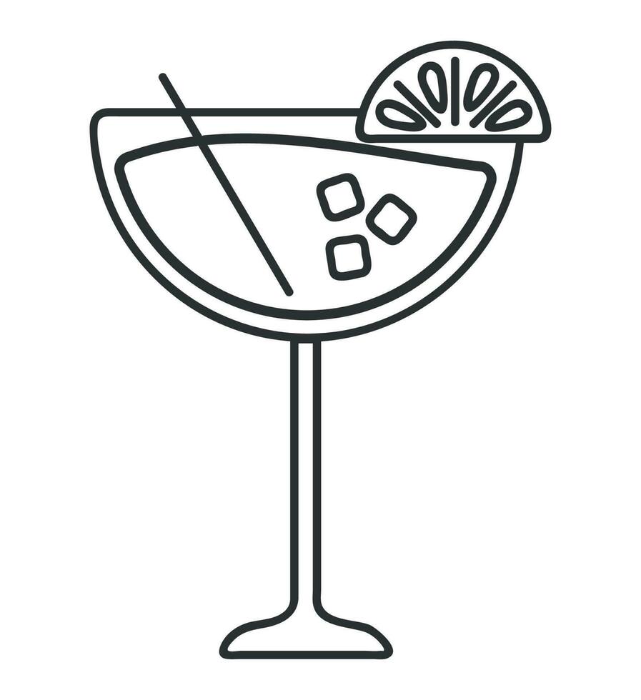 Cocktail Getränk Linie Symbol isoliert Stil vektor