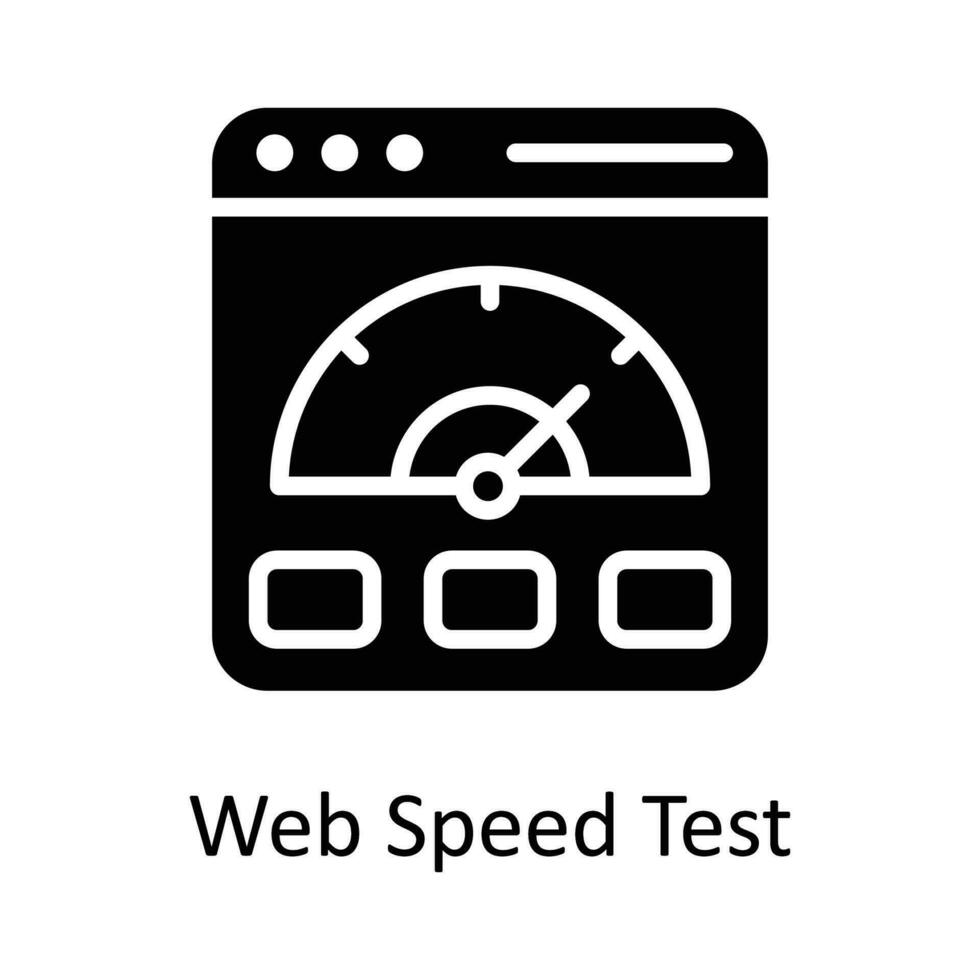 webb hastighet testa vektor fast ikon design illustration. användare gränssnitt symbol på vit bakgrund eps 10 fil