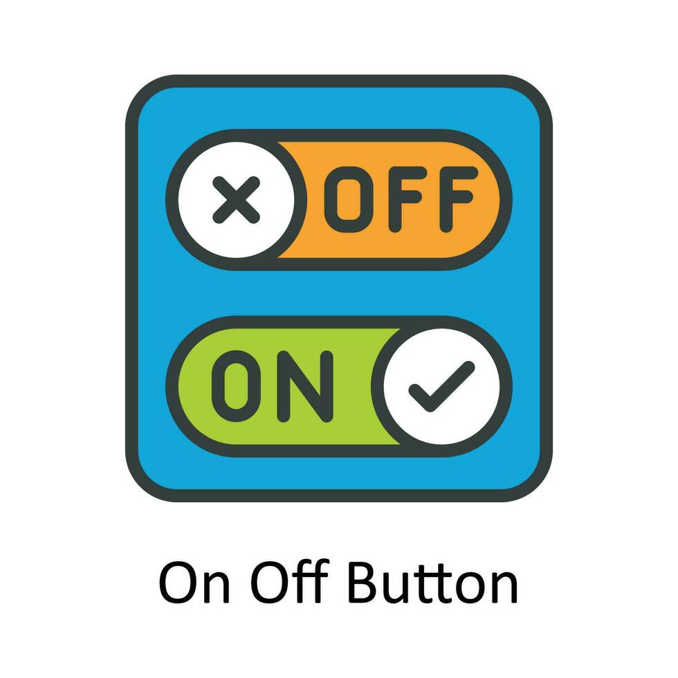 på av knapp vektor fylla översikt ikon design illustration. användare gränssnitt symbol på vit bakgrund eps 10 fil