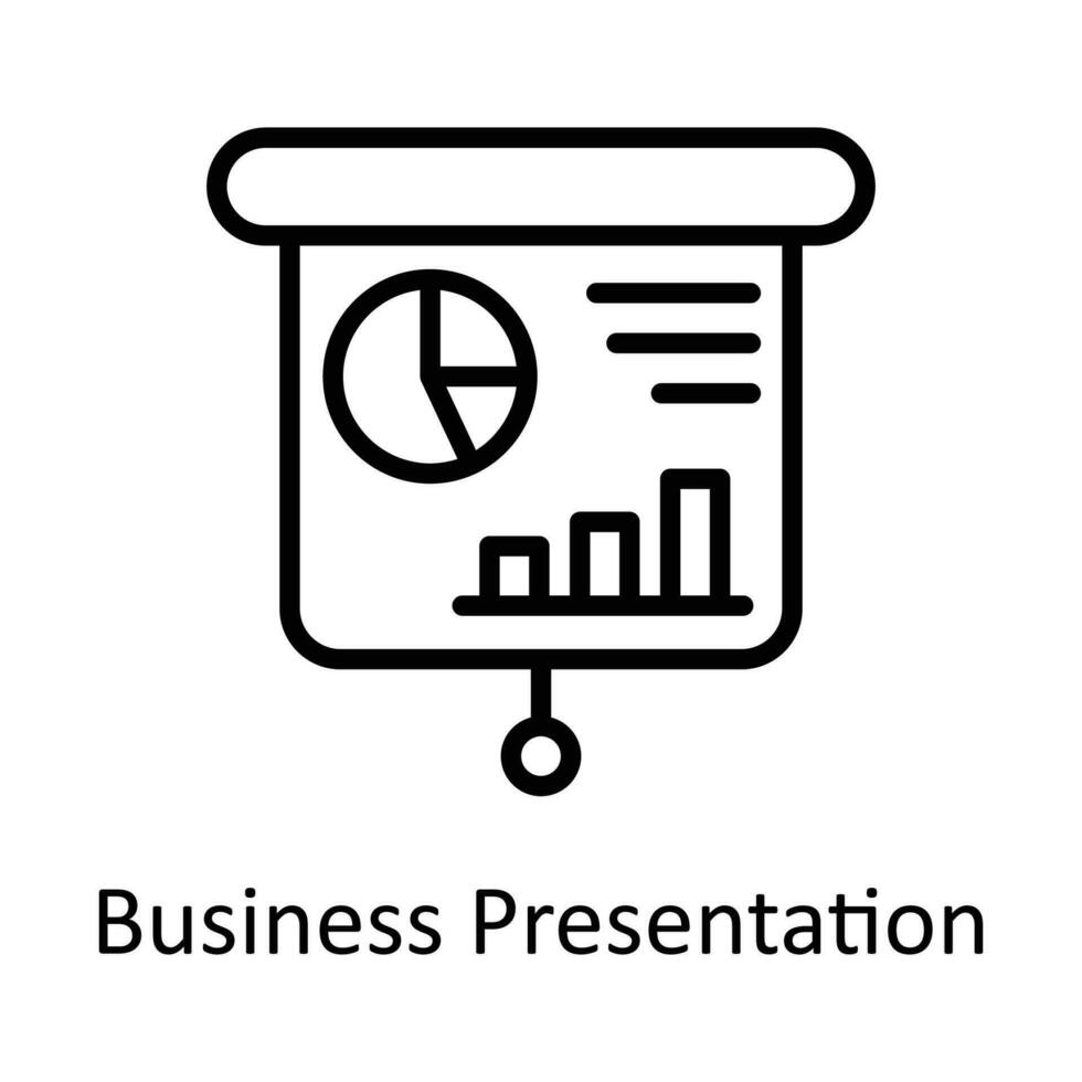 Geschäft Präsentation Vektor Gliederung Symbol Design Illustration. SEO und Netz Symbol auf Weiß Hintergrund eps 10 Datei