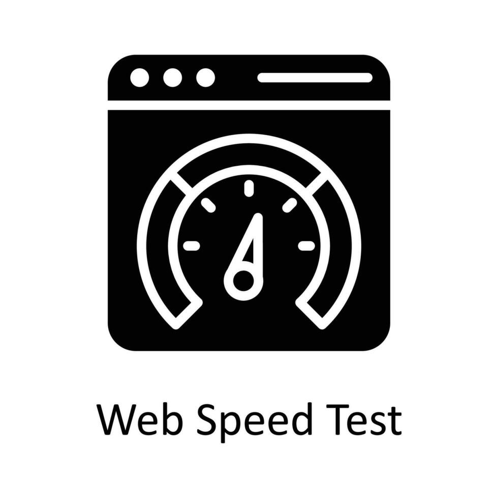 webb hastighet testa vektor fast ikon design illustration. seo och webb symbol på vit bakgrund eps 10 fil