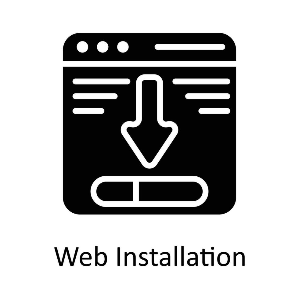 Netz Installation Vektor solide Symbol Design Illustration. SEO und Netz Symbol auf Weiß Hintergrund eps 10 Datei