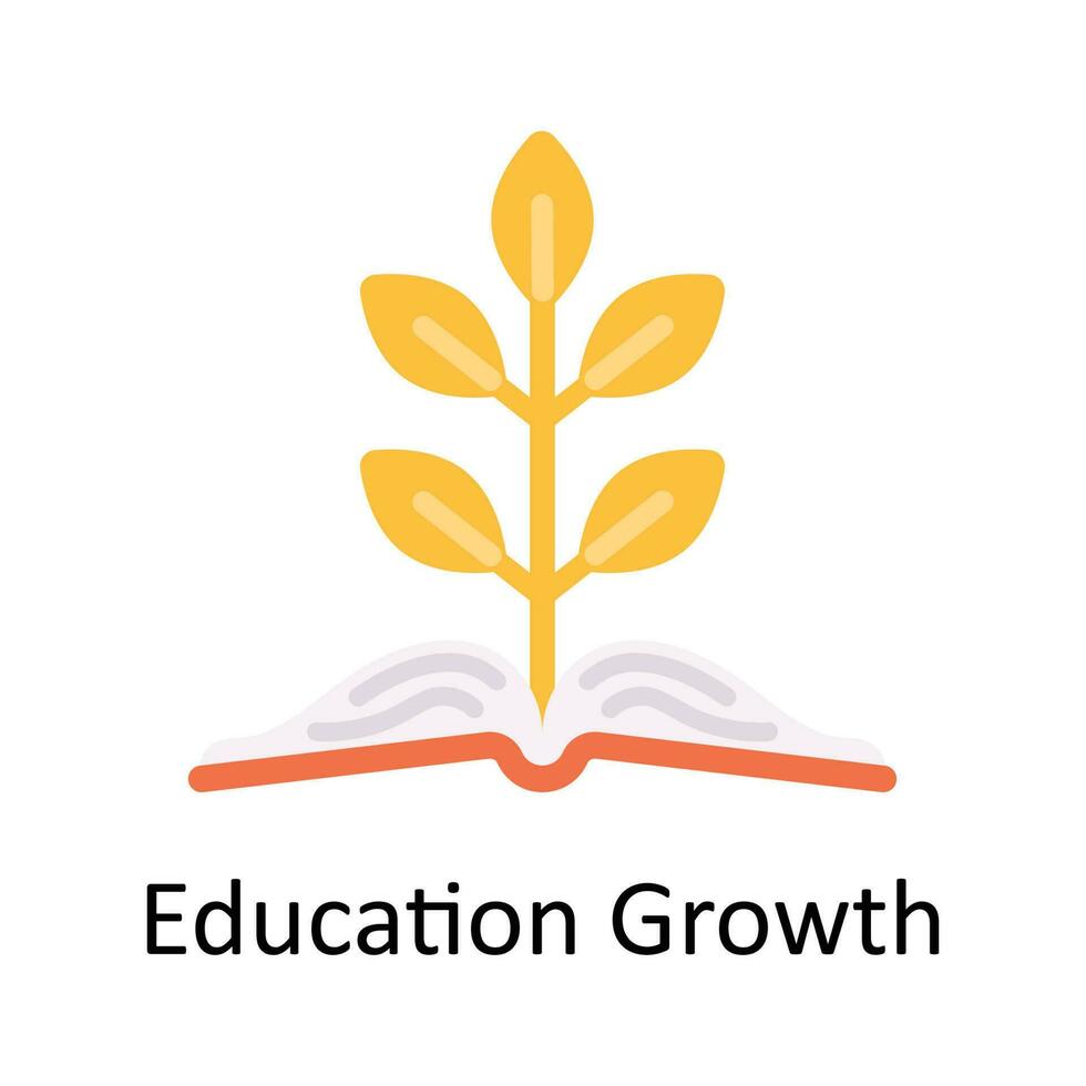utbildning tillväxt vektor platt ikon design illustration. utbildning och inlärning symbol på vit bakgrund eps 10 fil