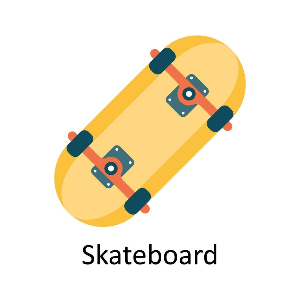 skateboard vektor platt ikon design illustration. sporter och spel symbol på vit bakgrund eps 10 fil