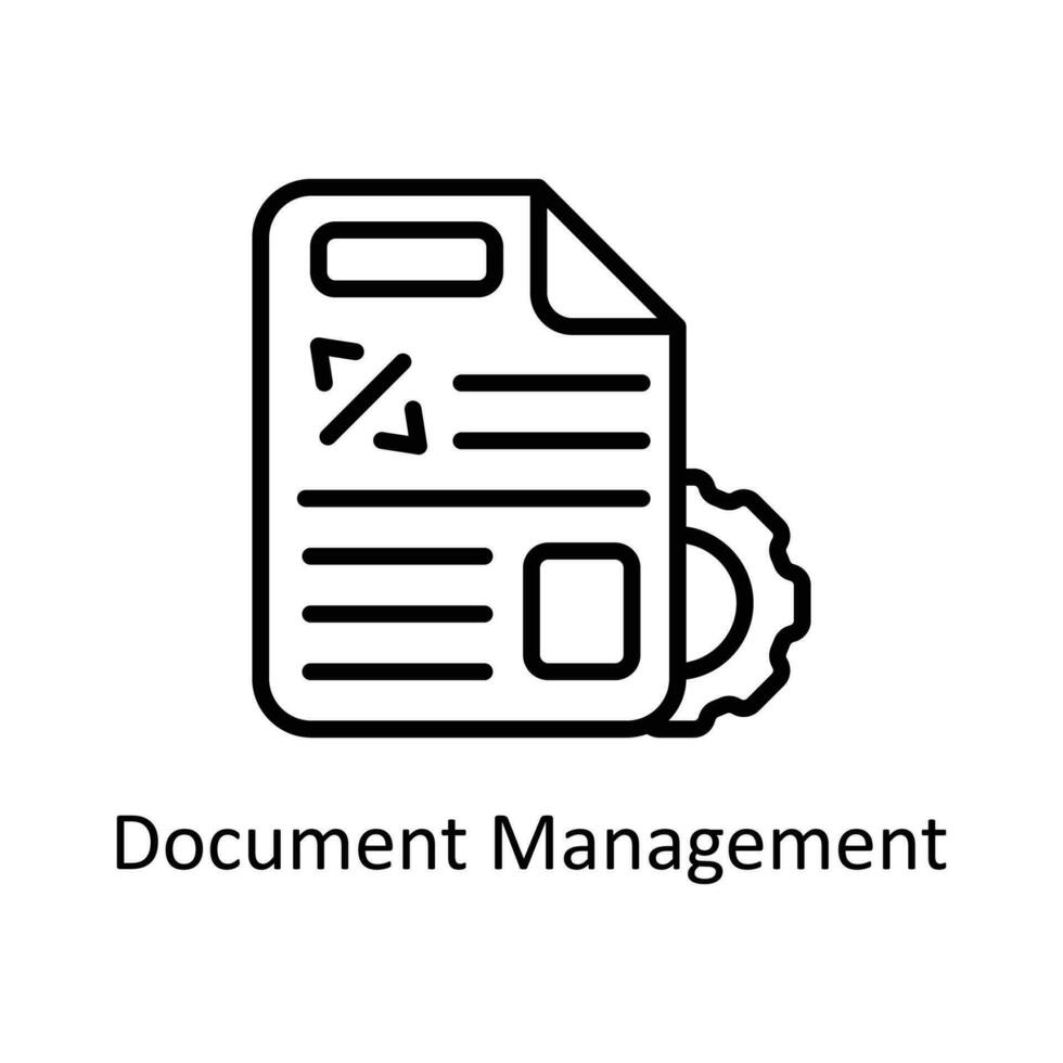 dokumentera förvaltning vektor översikt ikon design illustration. seo och webb symbol på vit bakgrund eps 10 fil