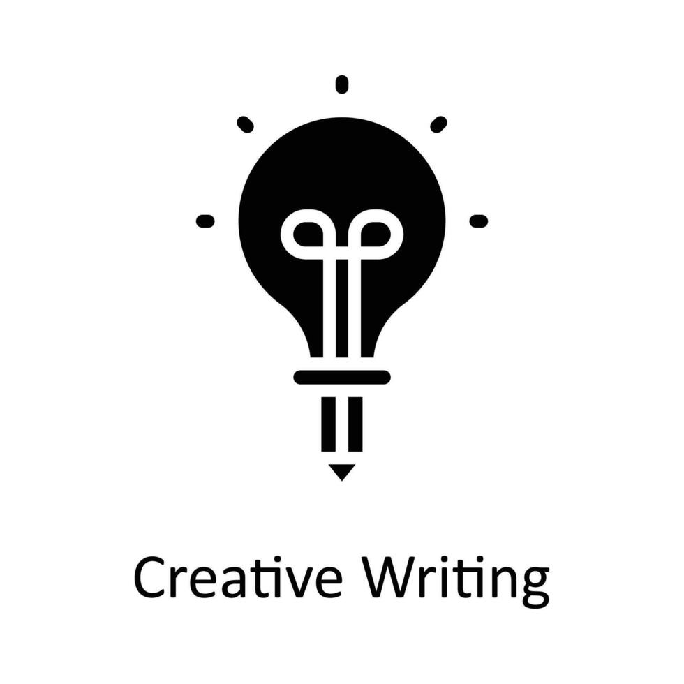 kreativ skrivning vektor fast ikon design illustration. seo och webb symbol på vit bakgrund eps 10 fil