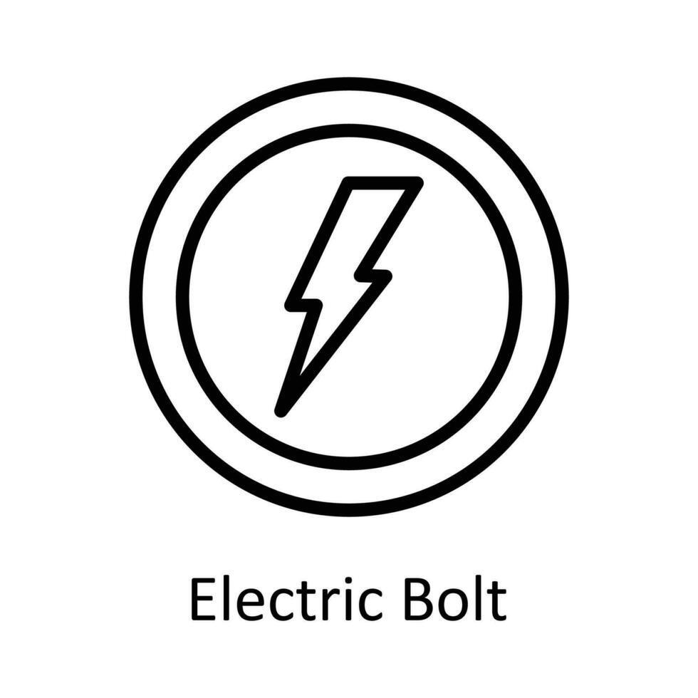 elektrisk bult vektor översikt ikon design illustration. användare gränssnitt symbol på vit bakgrund eps 10 fil