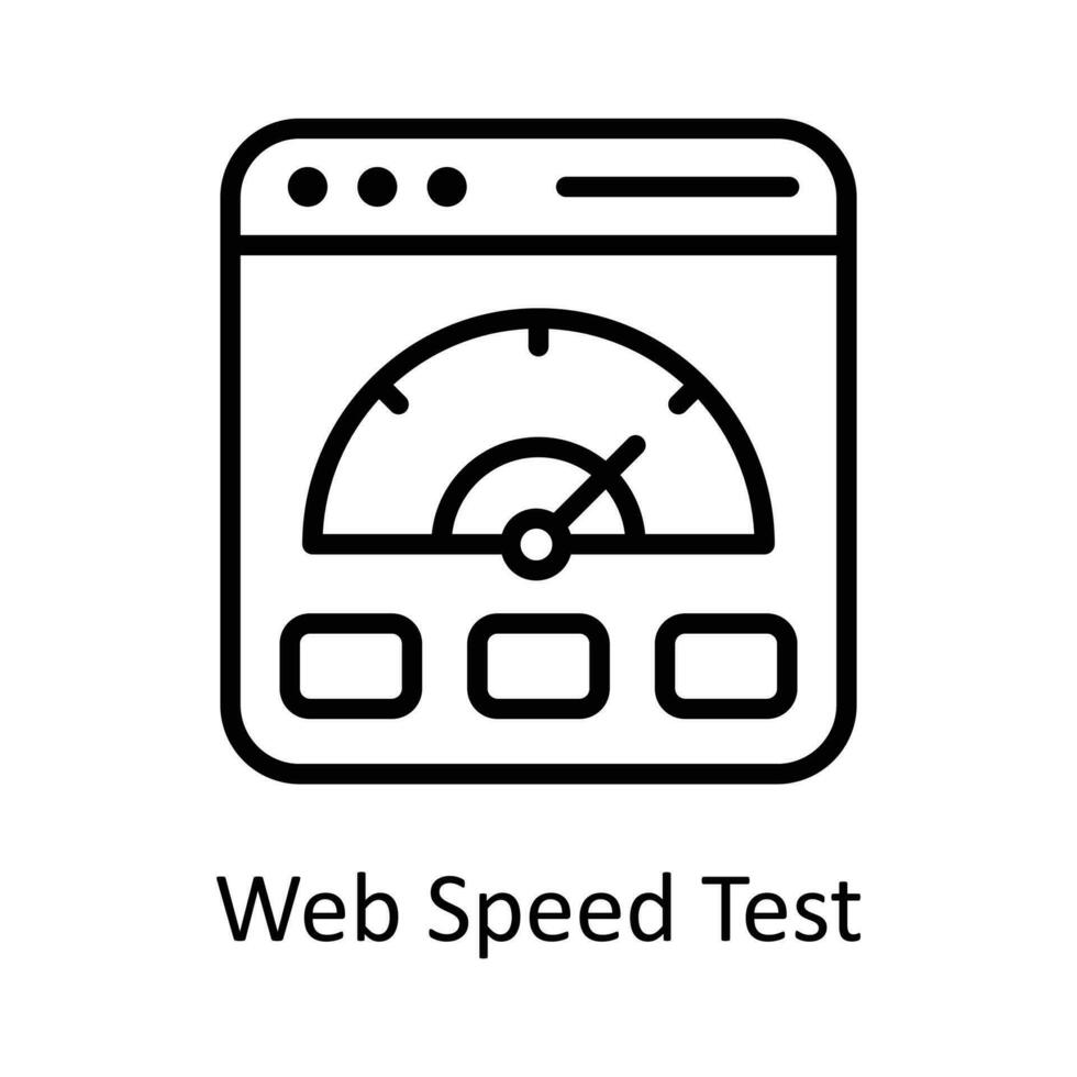 webb hastighet testa vektor översikt ikon design illustration. användare gränssnitt symbol på vit bakgrund eps 10 fil