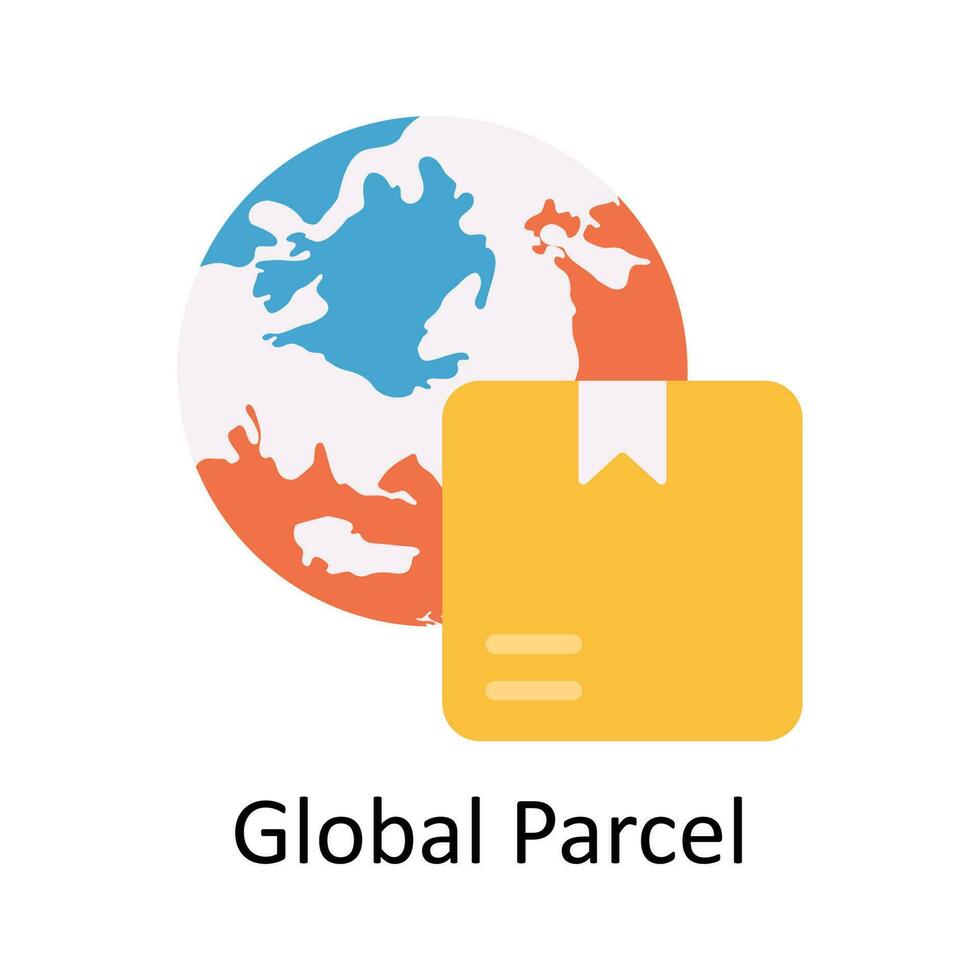 global paket vektor platt ikon design illustration. e-handel och handla symbol på vit bakgrund eps 10 fil