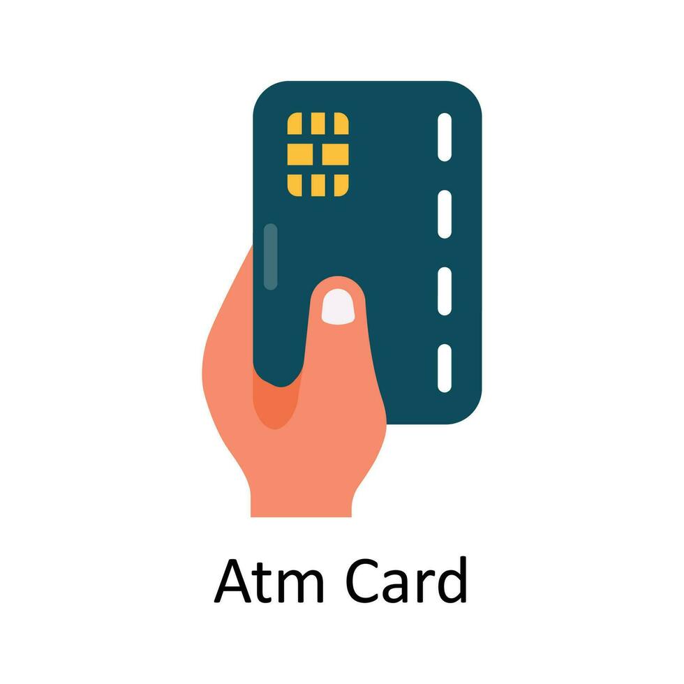 Bankomat kort vektor platt ikon design illustration. e-handel och handla symbol på vit bakgrund eps 10 fil