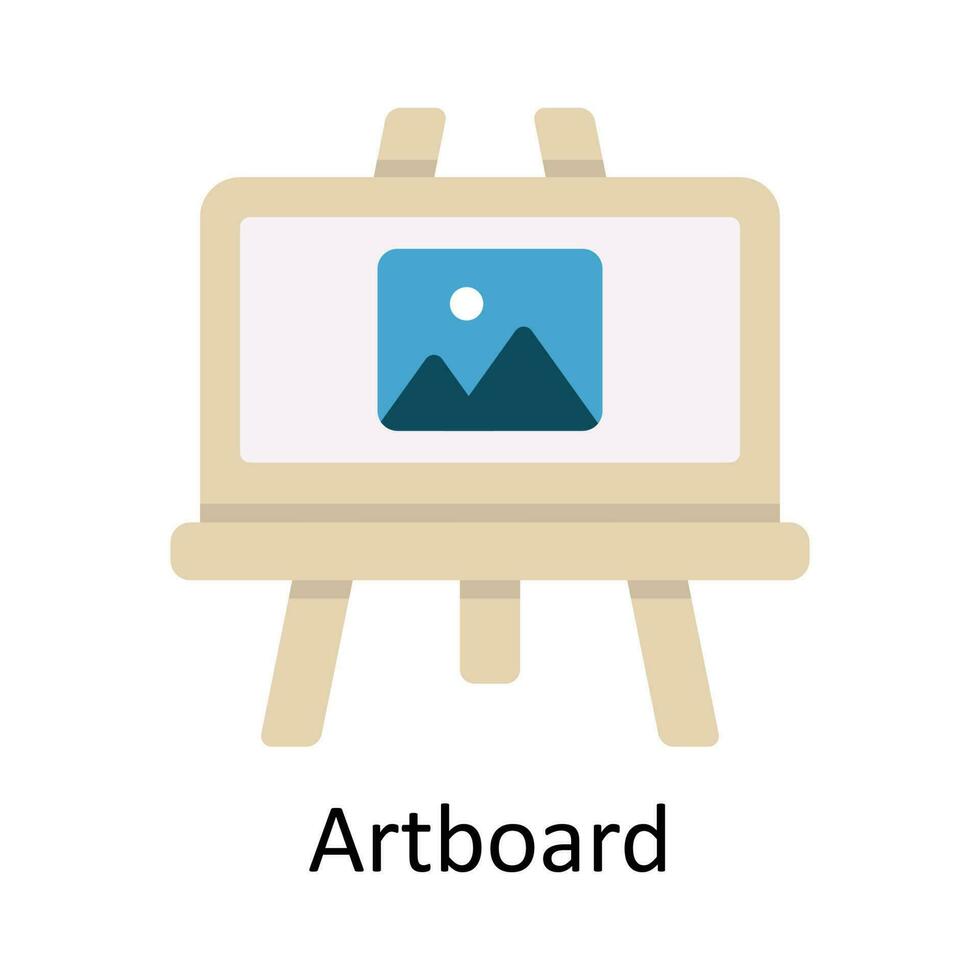 konst styrelse vektor platt ikon design illustration. utbildning och inlärning symbol på vit bakgrund eps 10 fil