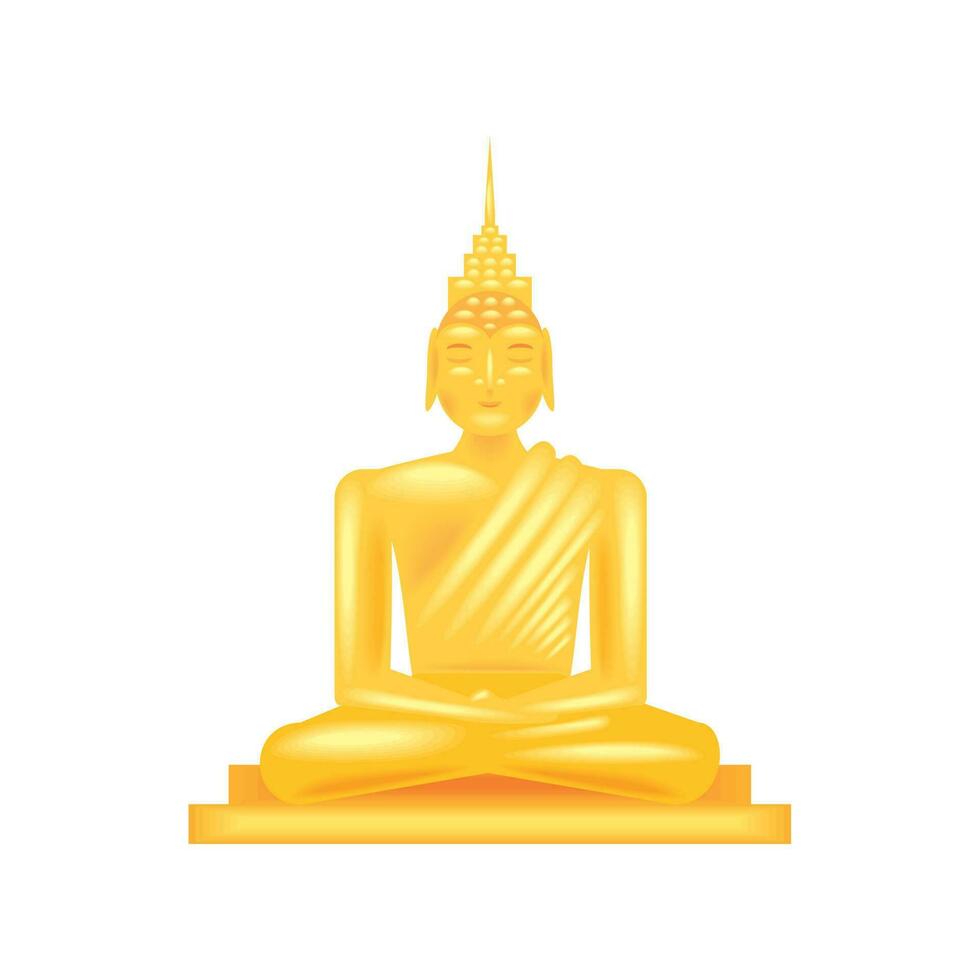 Buddha Gold Statue Symbol Vektor