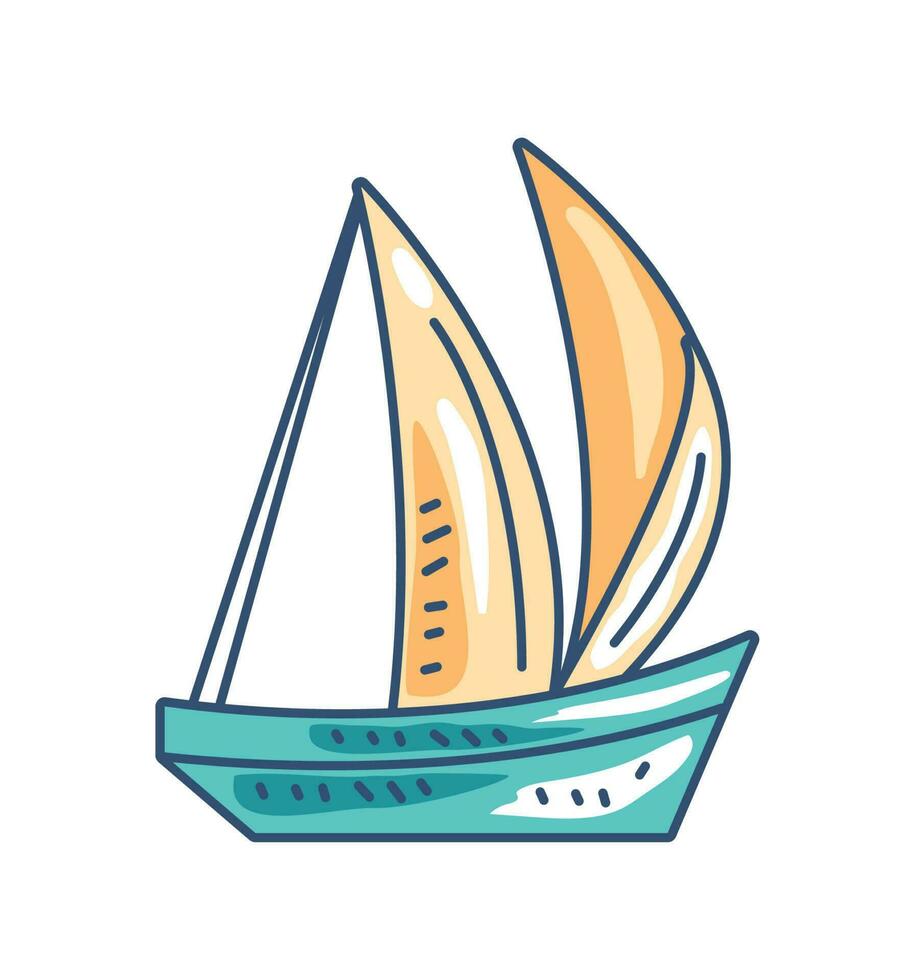 segelbåt nautisk ikon isolerat design vektor