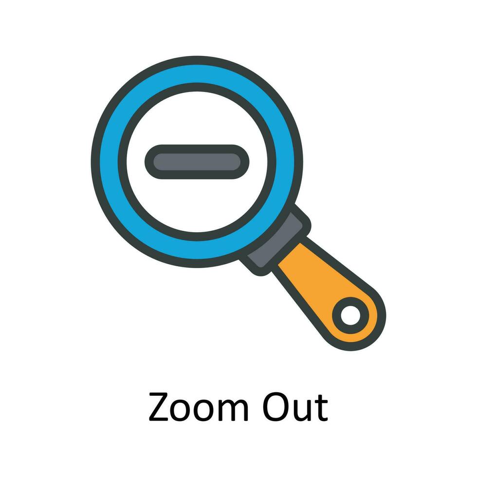 Zoomen aus Vektor füllen Gliederung Symbol Design Illustration. Benutzer Schnittstelle Symbol auf Weiß Hintergrund eps 10 Datei