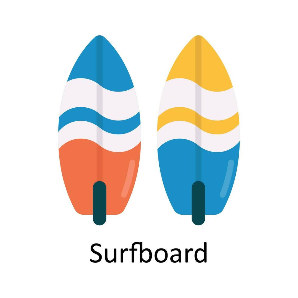 Surfbrett Vektor eben Symbol Design Illustration. Sport und Spiele Symbol auf Weiß Hintergrund eps 10 Datei