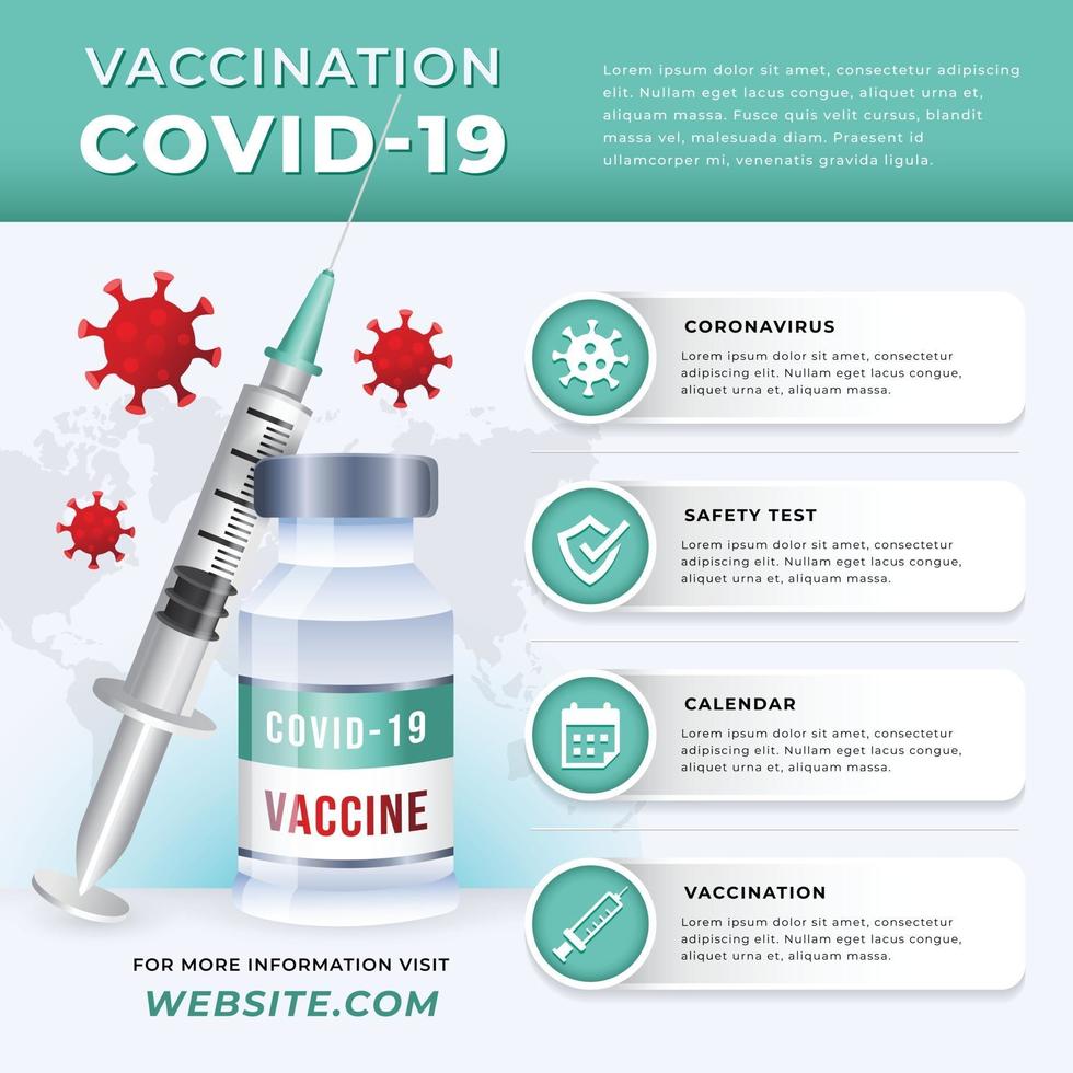 infografisk mall för coronavirusvaccination vektor