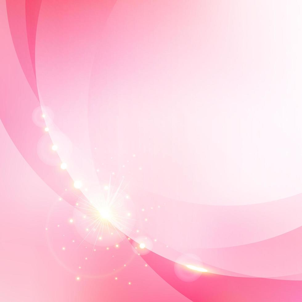 abstrakter rosa unscharfer Bokeh-Hintergrund mit goldglänzenden glitzernden Lichtelementen. vektor