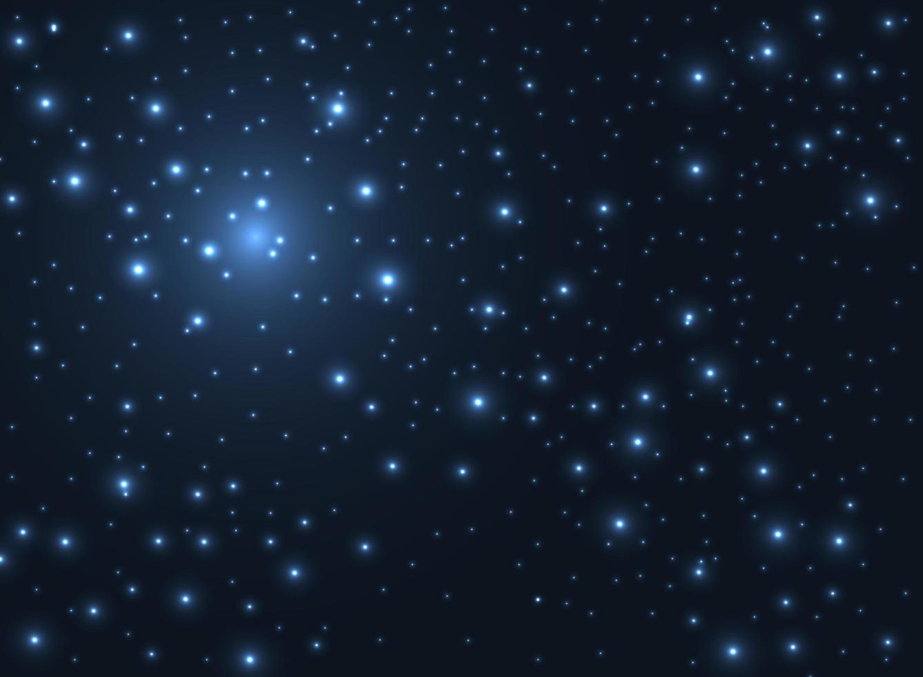 glänsande stjärnor lyser i bakgrunden för mörk himmel. vektor